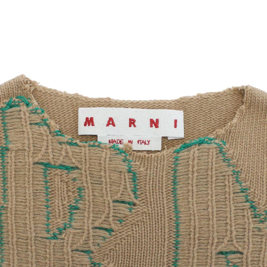 【父の日】マルニ MARNI  メンズ−セーター，ニット ブランド GCMG0263Q0 UFH463 INW36 ブラウン系 爆買の画像