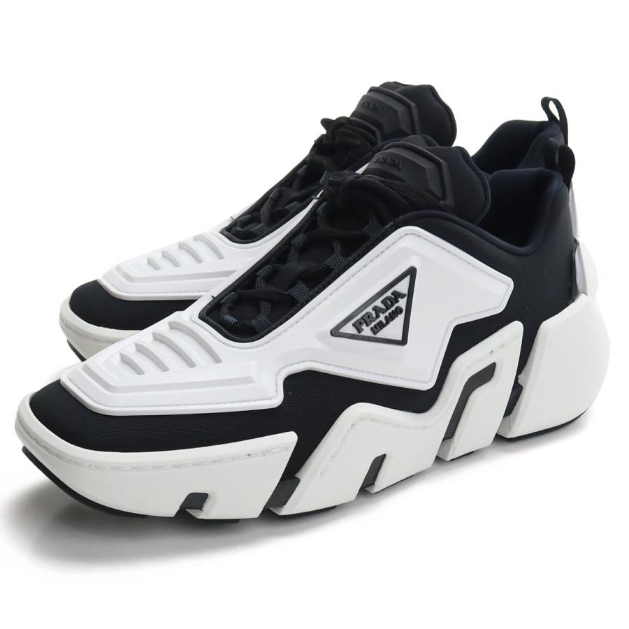 販促ツール プラダ Prada レディーススニーカー 1e346m 3lcw F0967 白スニーカー ブランドスニーカー ブランドロゴ Nero Bianco ブラック ホワイト系 Shoes 01 Uni 01 アウトレット値下 Gaains Com