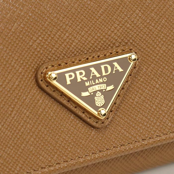 PRADA プラダ 三折財布小銭入付き 1MH044 QHH F03BH レディース ブラウンの画像