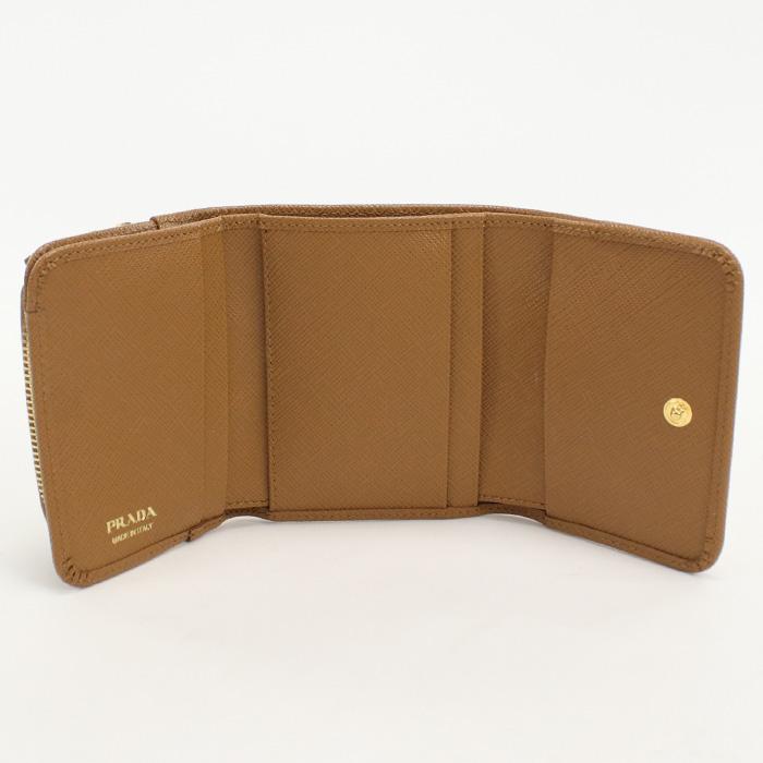PRADA プラダ 三折財布小銭入付き 1MH044 QHH F03BH レディース ブラウンの画像