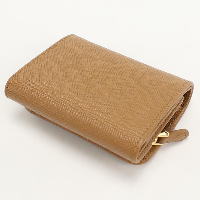 PRADA プラダ 三折財布小銭入付き 1MH044 QHH F03BH レディース ブラウンの画像