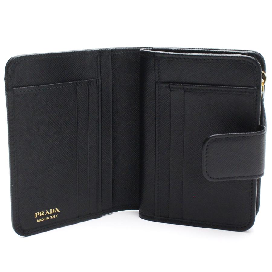 PRADA プラダ 二つ折り財布 小銭入付き 1ML018 QWA F0002 レディース ブラックの画像