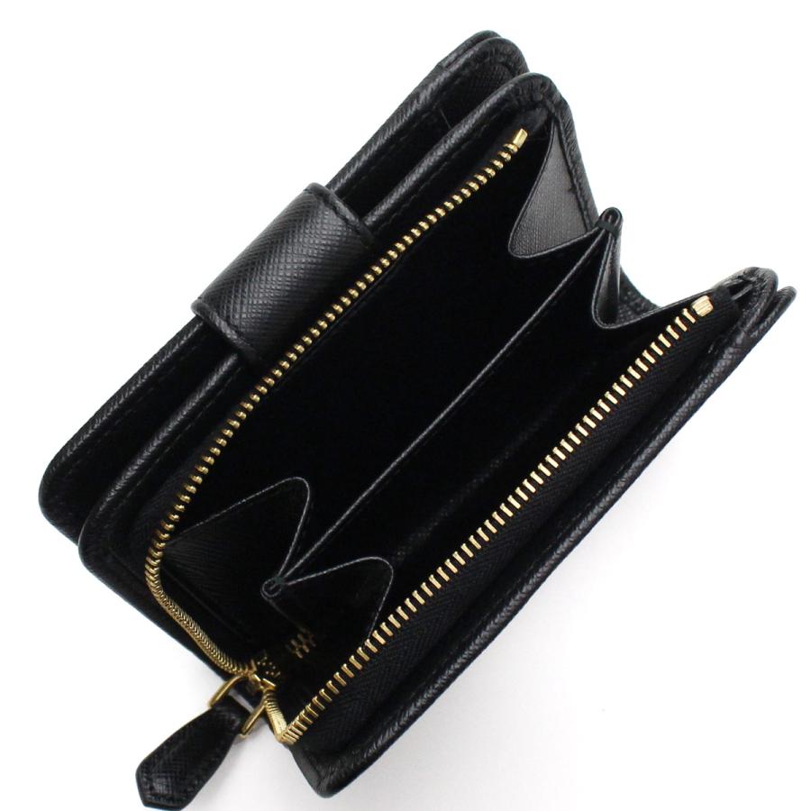 PRADA プラダ 二つ折り財布 小銭入付き 1ML018 QWA F0002 レディース ブラックの画像