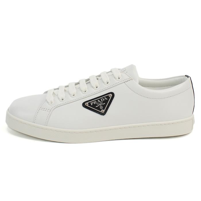 PRADA プラダ ホワイト スニーカー 38 美品 プラダ PRADA PRADA スニーカー 2EE376 3LNW レースアップ