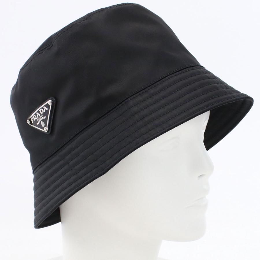 PRADA プラダ 2HC137 バケットハット ナイロン 正規品 ブラック PRADA（プラダ） ハット 2HC137 2DMI F0002 メンズ ブラック : ビッグ