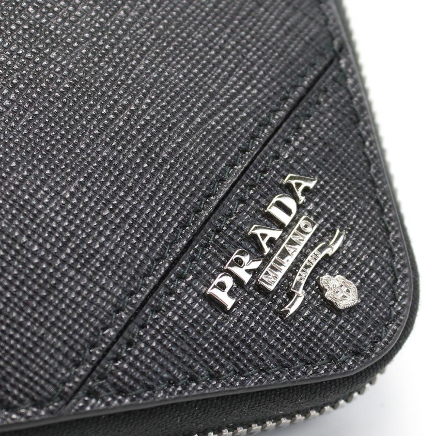 PRADA プラダ 長財布ラウンドファスナー 2ML317 QME F0002 メンズ ブラックの画像