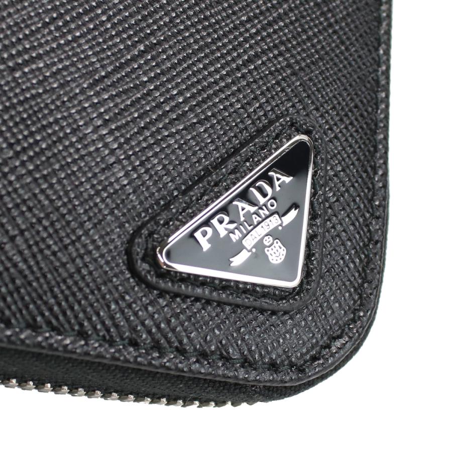 【父の日】PRADA プラダ 長財布ラウンドファスナー 2ML317 QHH F0002 メンズ ブラック 爆買の画像