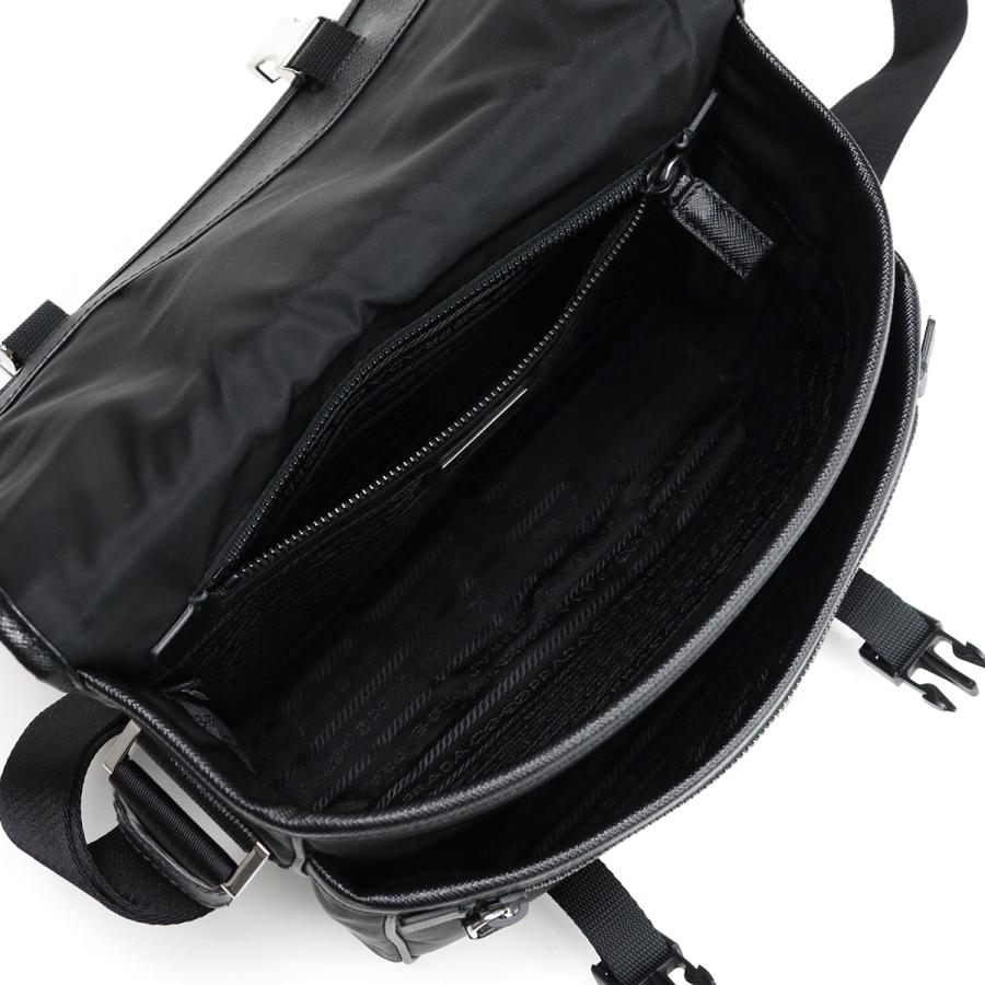 本物 プラダ 2WAYビジネスバッグ メンズ 黒 斜め掛け 大きめ ロゴ 本革 PRADA（プラダ） 斜め掛け ショルダーバッグ 2VD769 2DMH V XLO F0002