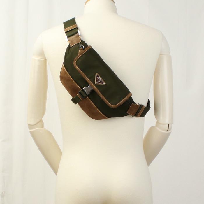 PRADA（プラダ） Re-Nylonスエードベルトバッグ ボディバッグ 2VH176