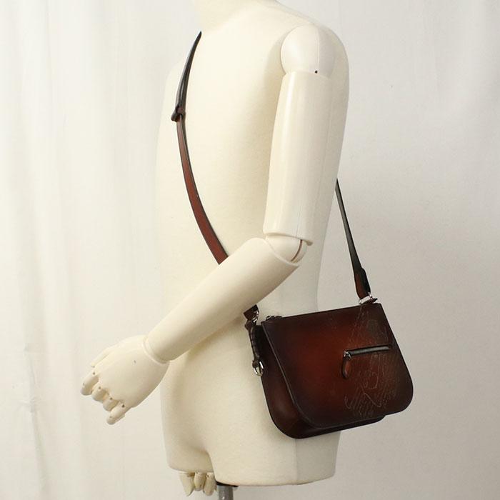 中古良品 Berluti ベルルッティ ショルダーバッグ シエナ
