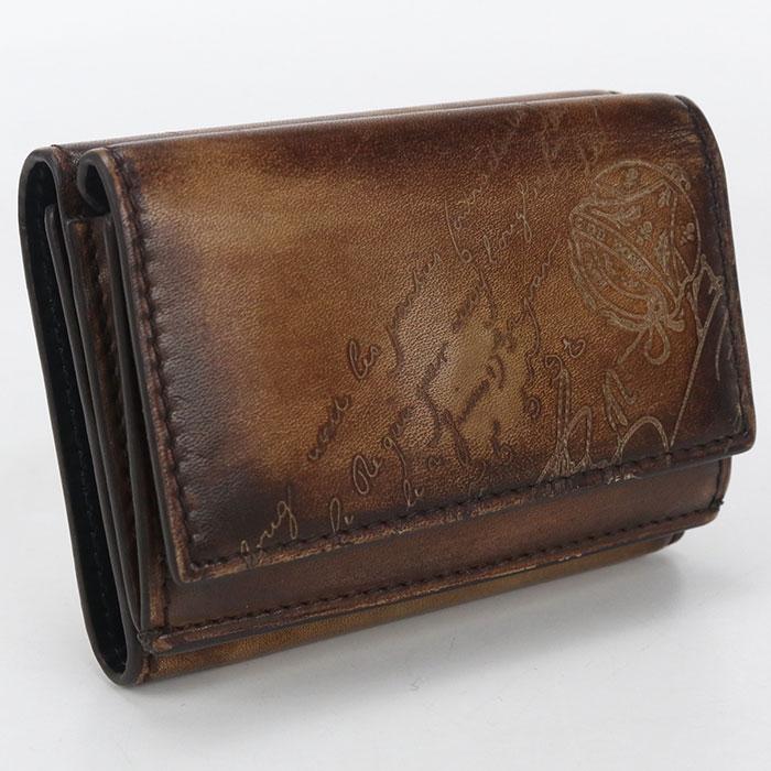 中古良品 Berluti ベルルッティ 三つ折り財布 フラップコンパクト
