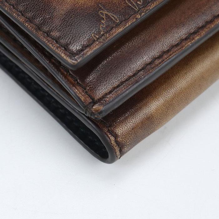 中古良品 Berluti ベルルッティ 三つ折り財布 フラップコンパクト