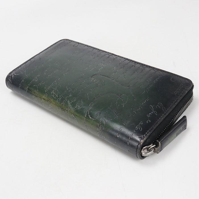 中古良品 Berluti ベルルッティ 長財布ラウンドファスナー イタウバ
