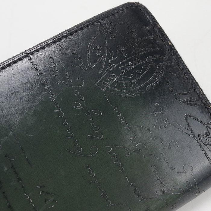 中古良品 Berluti ベルルッティ 長財布ラウンドファスナー イタウバ