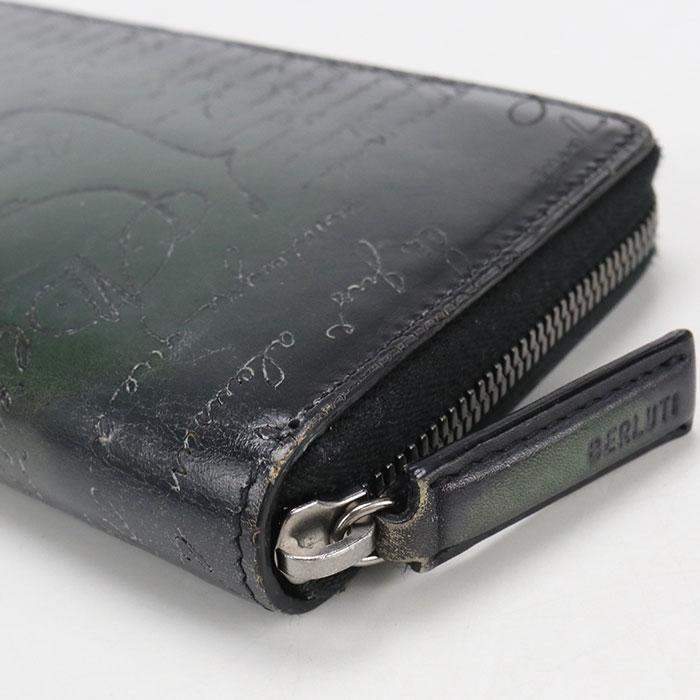 中古良品 Berluti ベルルッティ 長財布ラウンドファスナー イタウバ