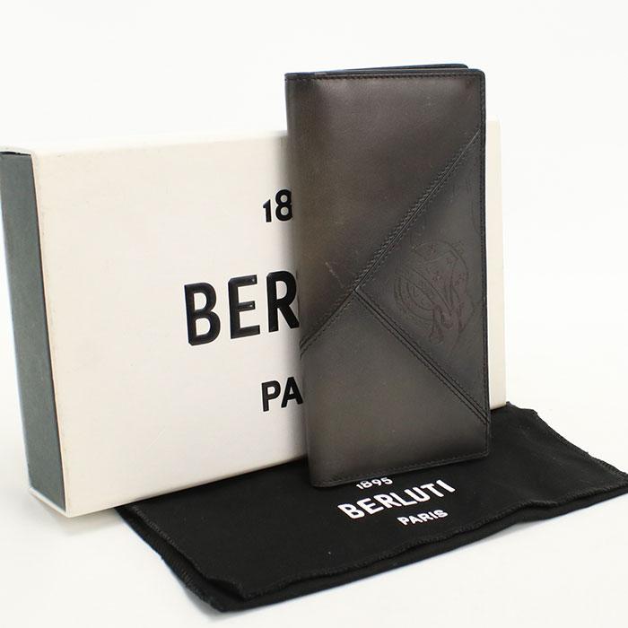 美品 BERLUTI ベルルッティ　長財布　ウォレット 中古良品 Berluti ベルルッティ 長財布ニ折小銭入付き フラップ ロング