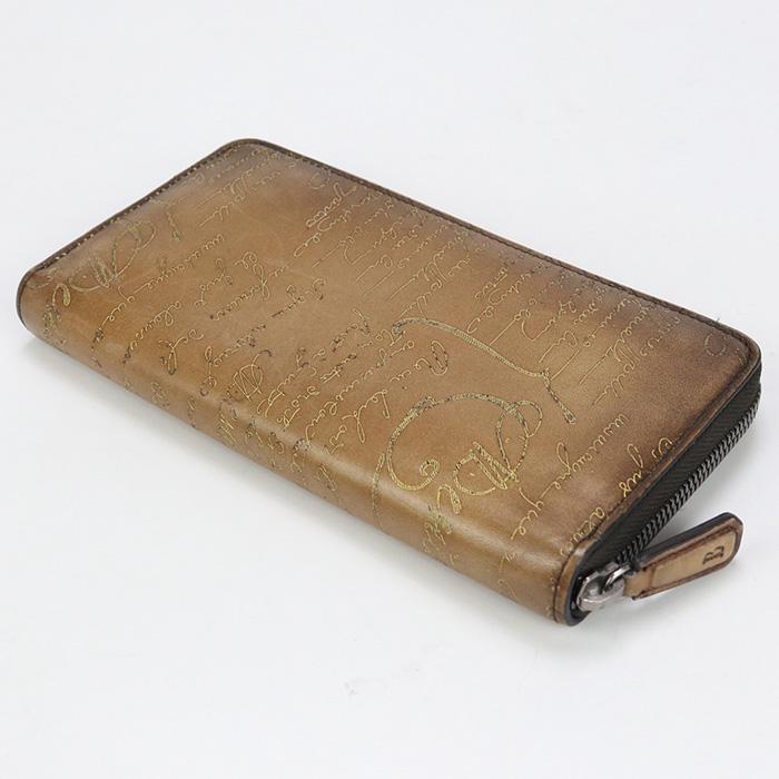 Berluti 長財布 ブラウン レザー セコイヤ オルガ期 スクリットレザー Berluti 長財布 ブラウン レザー セコイヤ オルガ期 スクリットレザー