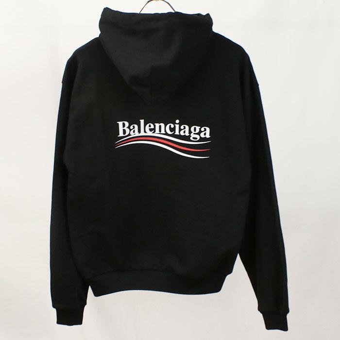 BALENCIAGA 長袖パーカー BALENCIAGA (バレンシアガ) ロゴプリント フード プルオーバー 長袖