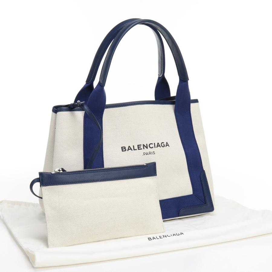 中古バレンシアガBALENCIAGAハンドバッグ ブランド ネイビーカバスS