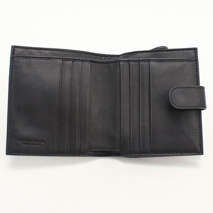 希少✨ボッテガヴェネタ 二つ折り財布 イントレチャート レザー ブラック メンズ BOTTEGA VENETA（ボッテガ・ヴェネタ） 中古良品 二つ折り財布 121059