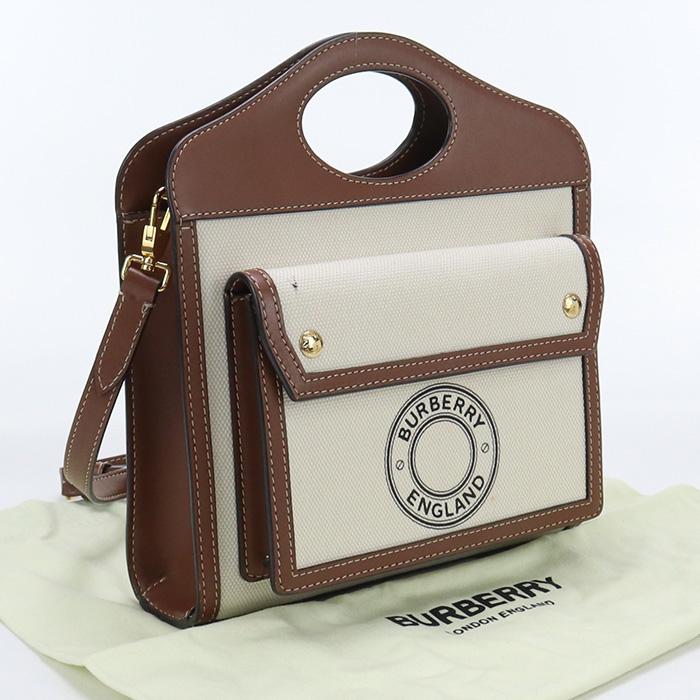 BURBERRY 中古バーバリーBURBERRY ミニ ポケットバッグ キャンバス  