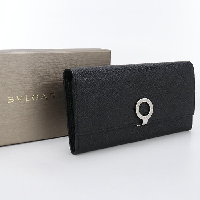 中古美品BVLGARI ブルガリ 長財布二折 ラージウォレット ブルガリブルガリ ユニセックス ブラック BVLGARI（ブルガリ） 中古美品 長財布二折 ラージウォレット ブルガリ