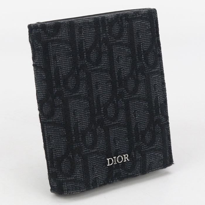 中古良品DIOR ディオール 三つ折り財布 2ESBH081YSE ディオール オブリーク メンズ ブラック Christian Dior（クリスチャン・ディオール） 中古良品 DIOR