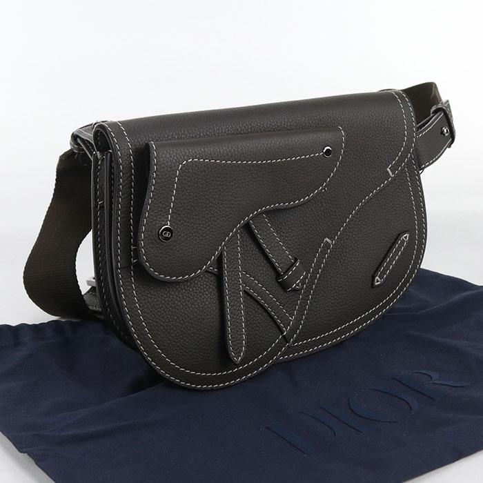 中古美品DIOR ディオール ボディバッグ サドル メンズ グレー Christian Dior（クリスチャン・ディオール） 中古美品 DIOR