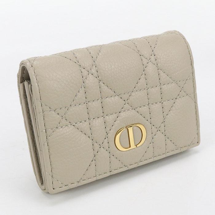 中古美品DIOR ディオール 二つ折り財布 Glycine ウォレット ディオール カロ レディース ベージュ Christian Dior（クリスチャン・ディオール） 中古美品 DIOR