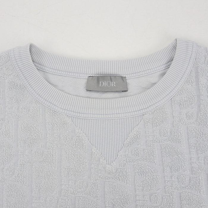 中古良品 DIOR ディオール Tシャツ 113J692A0614 リラックスフィット Tシャツ ディオールオブリーク メンズ グレーの画像
