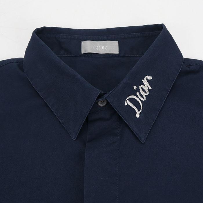 中古良品 DIOR ディオール シャツ 293C552A1581  メンズ ネイビーの画像