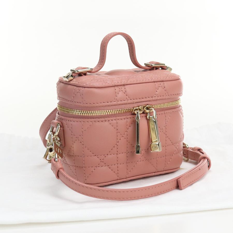 中古美品ディオールChristian Dior マイクロバニティバッグ レザー
