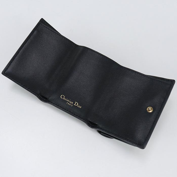 中古良品ディオールChristian Dior サドル 三つ折り財布 ウォレット  