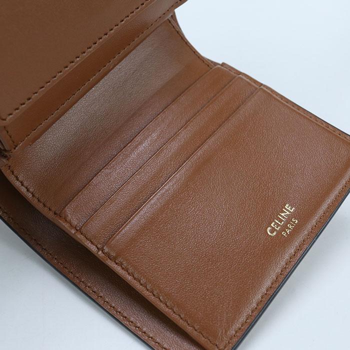 中古良品CELINE セリーヌ 三折財布 10F523CQ7 04LU スモール トリフォールドウォレット 16(セーズ) レディース ブラウン CELINE（セリーヌ） 中古良品 三折財布 10F523CQ7 04LU スモール トリ