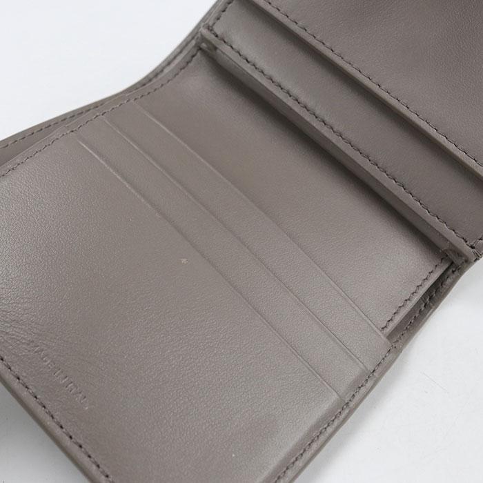 新品同様傷無しCELINE グレー レザー 三つ折り財布 CELINE（セリーヌ） 財布 レディース ブランド 三つ折り財布 レザー