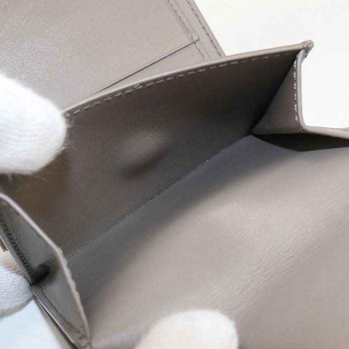 CELINE セリーヌ 折り財布 グレー CELINE（セリーヌ） 二つ折り財布 レザー グレージュ×ブルーグレー