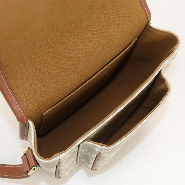 セリーヌ ミディアムフォルコバッグ トリオンフキャンバス 斜め掛け ショルダーバッグ CELINE（セリーヌ） 中古美品 斜め掛け ショルダーバッグ ミディアム