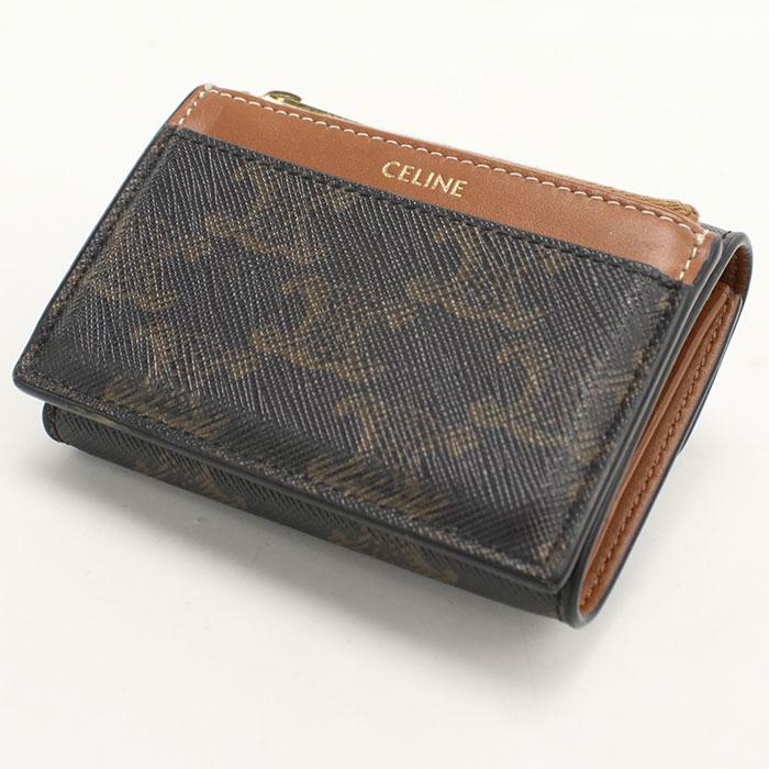 セリーヌ コンパクトウォレット トリオンフキャンバス 10I652DS3.04LU 三つ折り財布 CELINE（セリーヌ） 中古良品 三つ折り財布 10I652DS3.04LU コンパクト