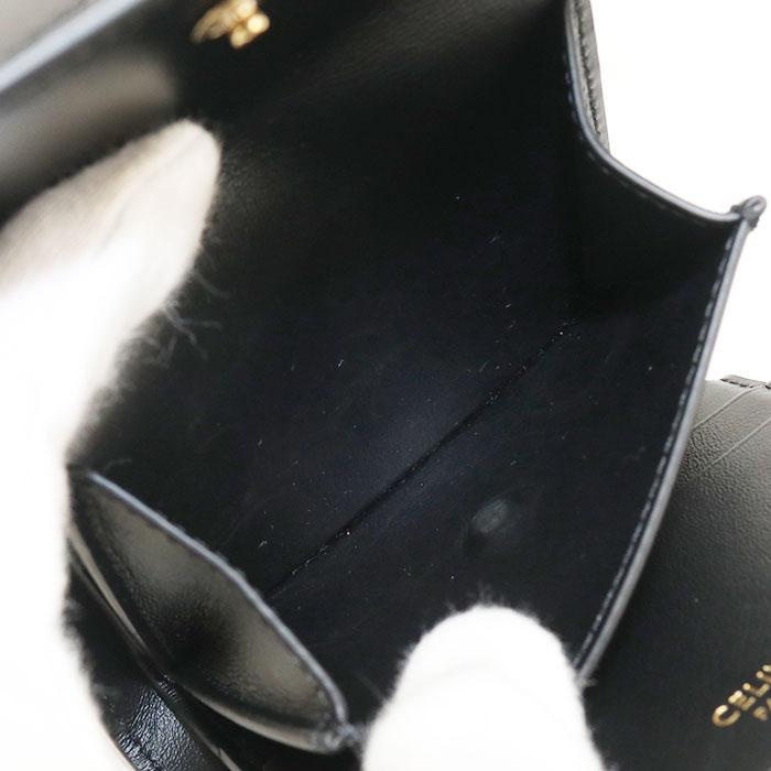 CELINE セリーヌ/スモール トリフォールドウォレット16/ブラック/Aランク/70【中古】 CELINE（セリーヌ） 中古良品 三つ折り財布 スモールトリフォールド