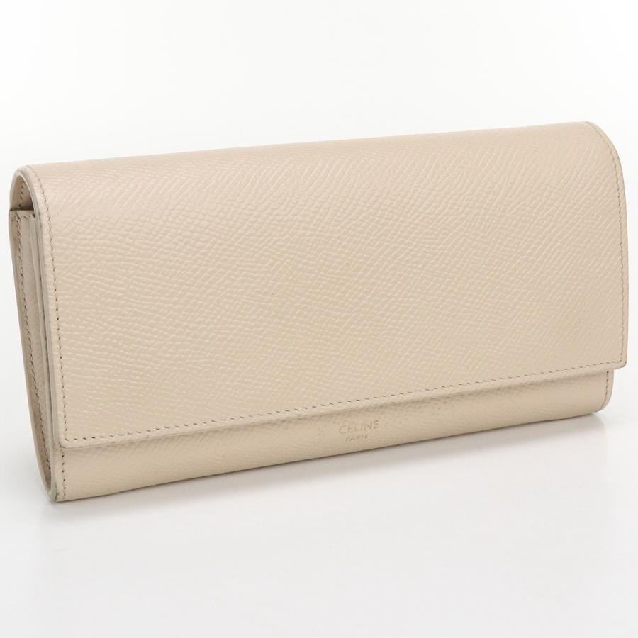 CELINE 中古良品CELINE ラージフラップウォレット レザー 長財布 CELINE 中古良品CELINE ラージフラップウォレット レザー 長財布