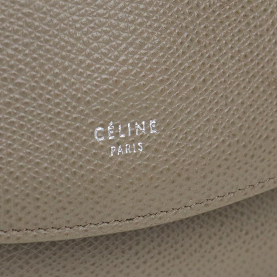 中古良品セリーヌCELINE フラップショルダーバッグ レザー ブランド グレージュ ランク：A us-2 レディース｜bighit｜06