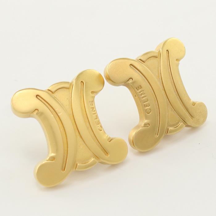 中古良品セリーヌCELINE トリオンフ ピアス メタル ゴールド系 ランク  