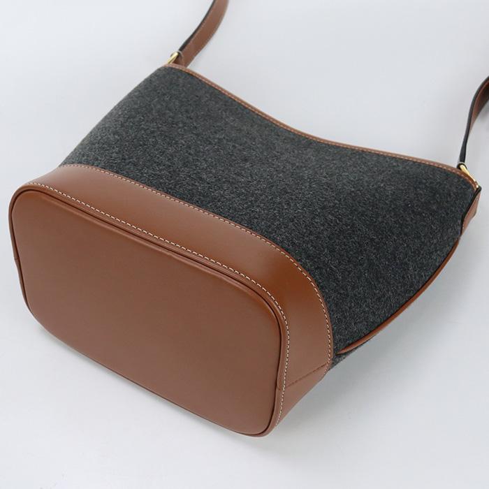中古・未使用セリーヌCELINE ショルダーバッグ ウール グレー系 ランク 