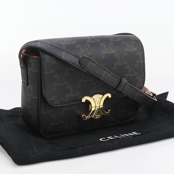 中古良品CELINE セリーヌ 斜め掛け ショルダーバッグ トリオンフキャンバス レディース ブラウン CELINE（セリーヌ） 中古良品 斜め掛け ショルダーバッグ トリオンフ