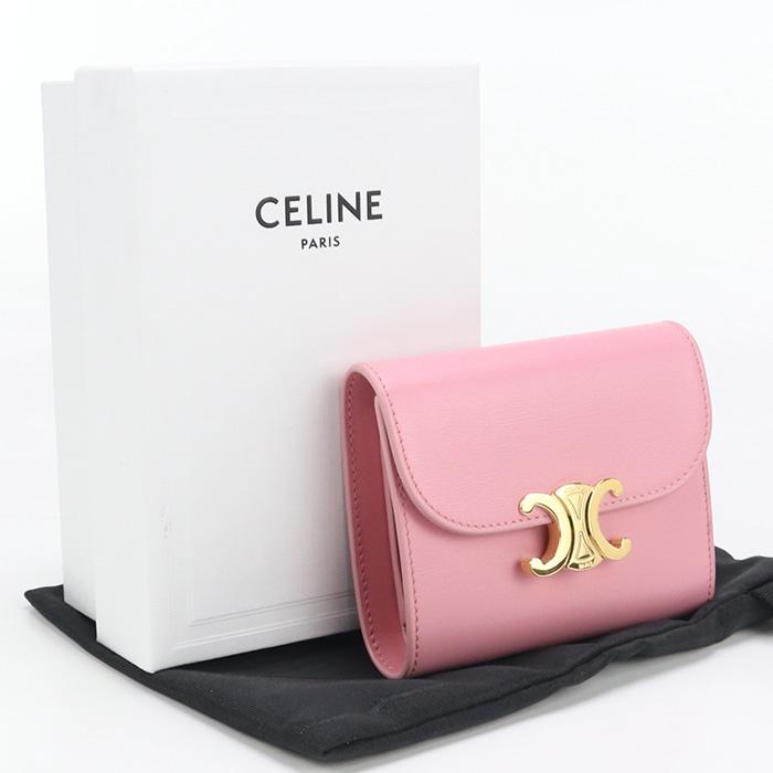 CELINE 中古良品 セリーヌ 三折財布 10D78 3DPV スモール フラップ  