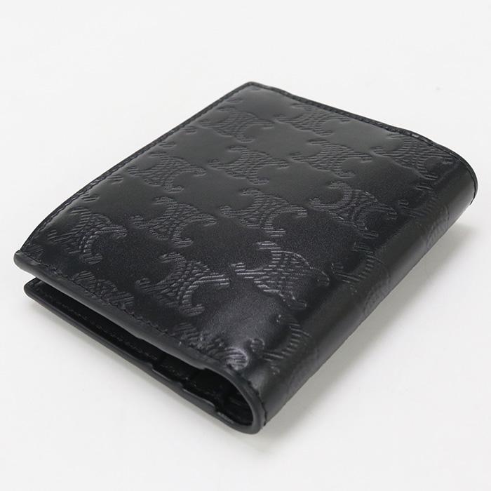 中古CELINE セリーヌ 二折財布 10E49 3FQC.38SI コンパクトウォレット トリオンフ レディース ブラック CELINE（セリーヌ） 中古 二折財布 10E49 3FQC.38SI コンパクト
