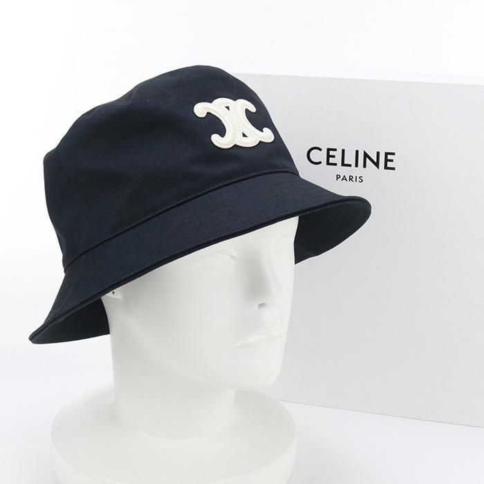 中古美品CELINE セリーヌ ハット 2AUE5968P.38NO バケットハット トリオンフ レディース ブラック CELINE（セリーヌ） 【中古・未使用】 ハット 2AUE5968P.38NO バケット