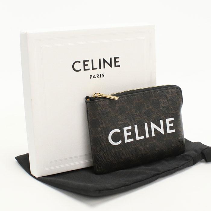 中古美品CELINE セリーヌ 小銭入れ 10C66 2CA2.38NO パース トリオンフキャンバス レディース ブラック CELINE（セリーヌ） 中古美品 小銭入れ 10C66 2CA2.38NO コインパース