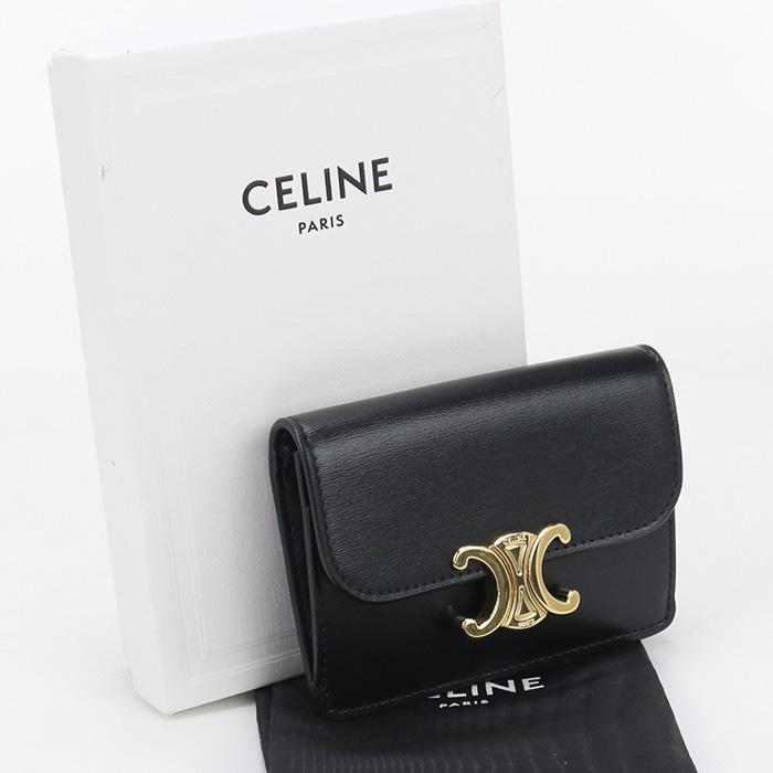 CELINE 中古美品 セリーヌ 名刺入れ 10I58 3DPV.38NO フラップ付き  
