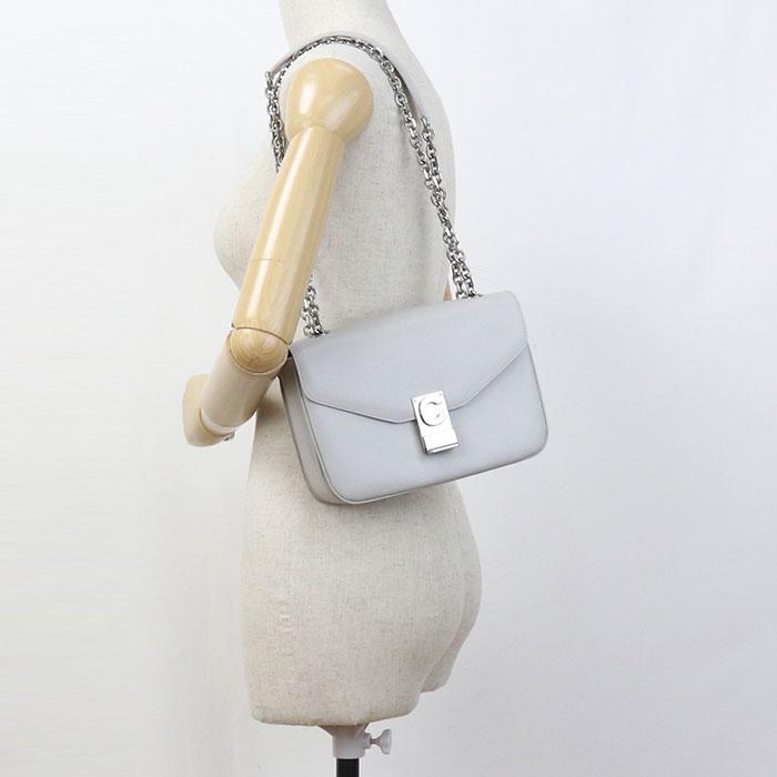 中古良品CELINE セリーヌ ショルダーバッグ 18725 3BFB チェーン レディース グレー CELINE（セリーヌ） 中古良品 ショルダーバッグ 18725 3BFB チェーン